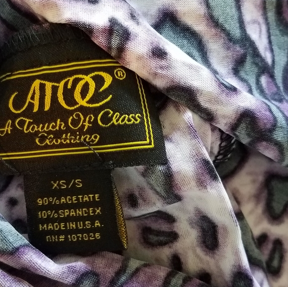 ATOC size small purple leopard print top - Picture 4 of 4